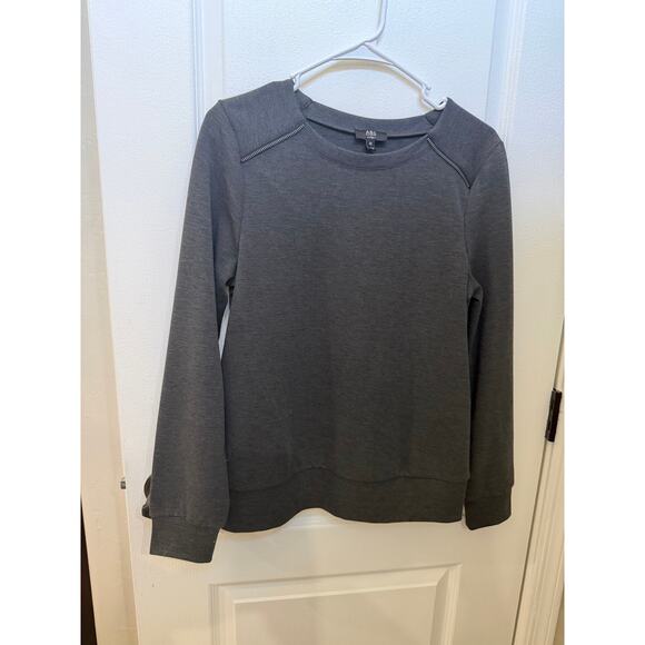 ABS by Allen Schwartz womans long sleeve top Sz M heathered gray - Picture 2 of 10